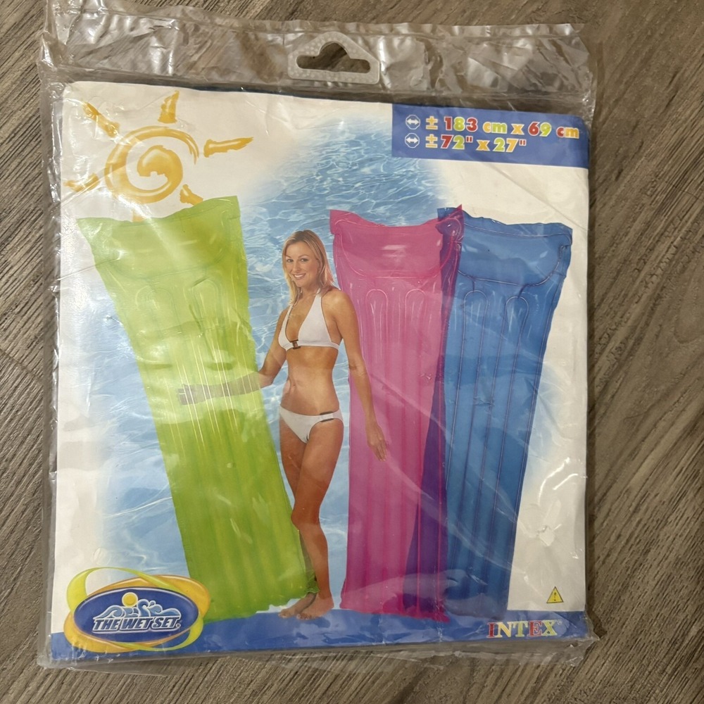 INTEX The Wet Set Inflatable Mat Blue Relax Pool Beach 72"x27" 2006 NEW